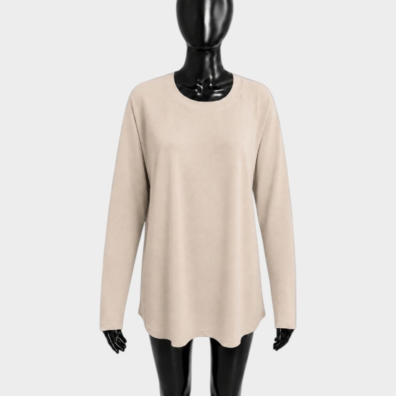 Beige Long Sleeve Top – Raglan Sleeve Jersey