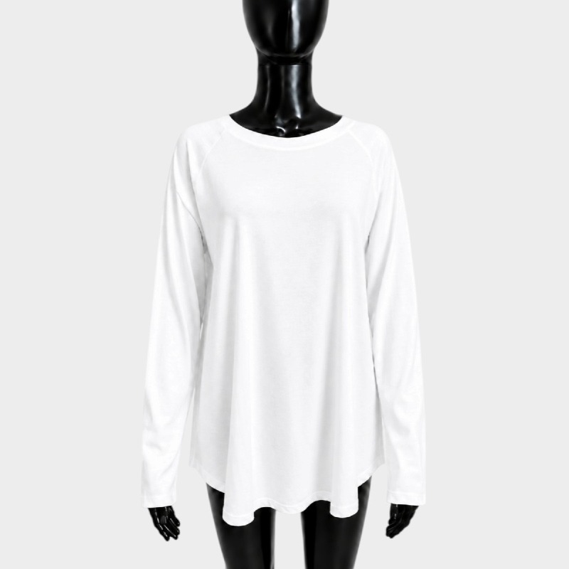 White Long Sleeve Top – Raglan Sleeve Jersey