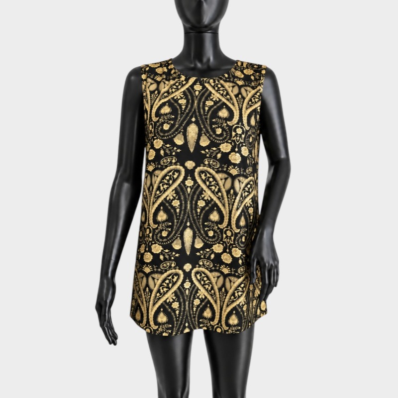Ladies Paisley Print Sleeveless Shift Top