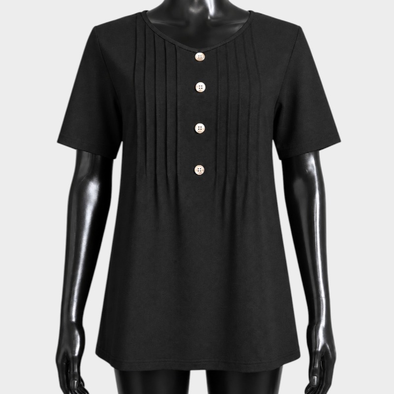 Ladies Grace & Elle Pintuck Button Front T - Shirt