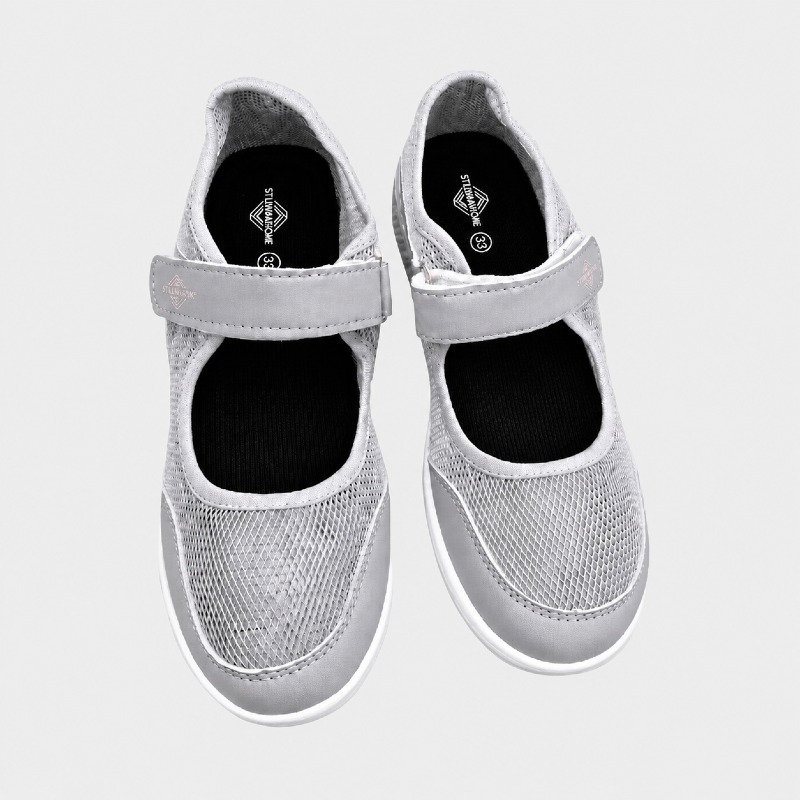 Mesh Mary Jane Trainers – Grey