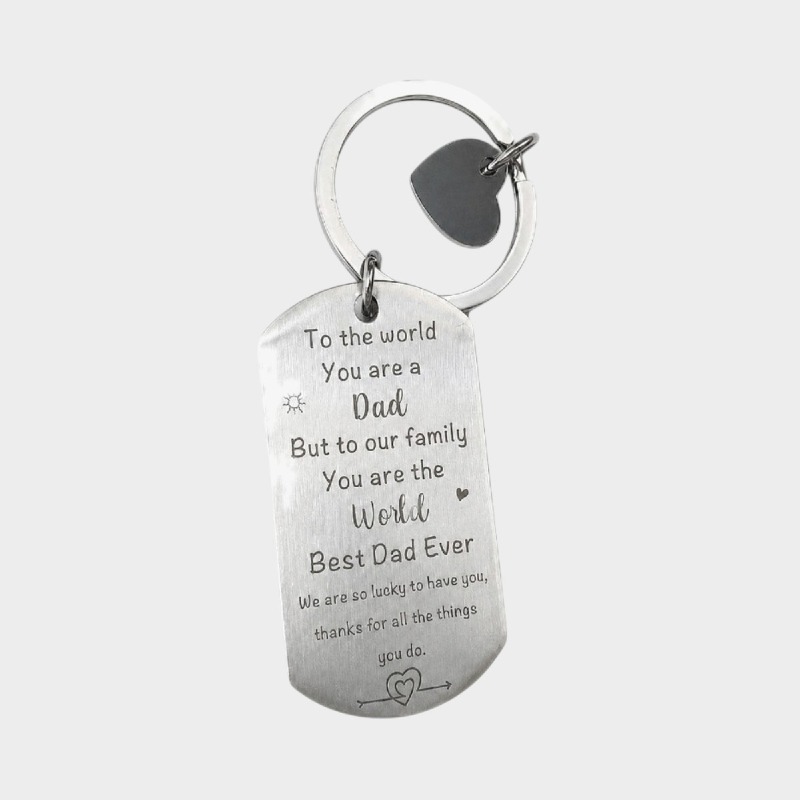 "Best Dad Ever" Engraved Keyring