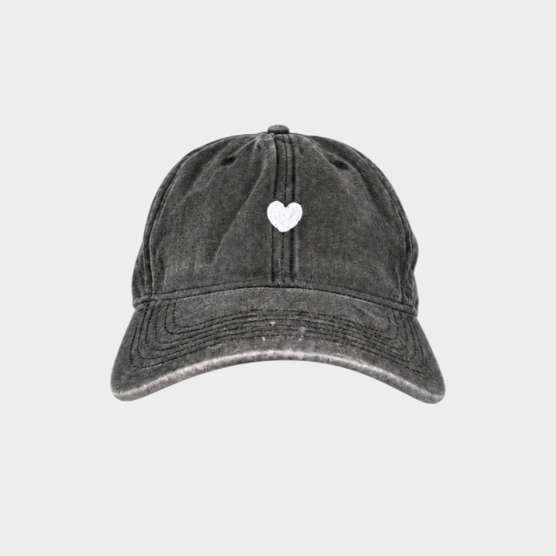  Washed Heart Embroidered Baseball Cap