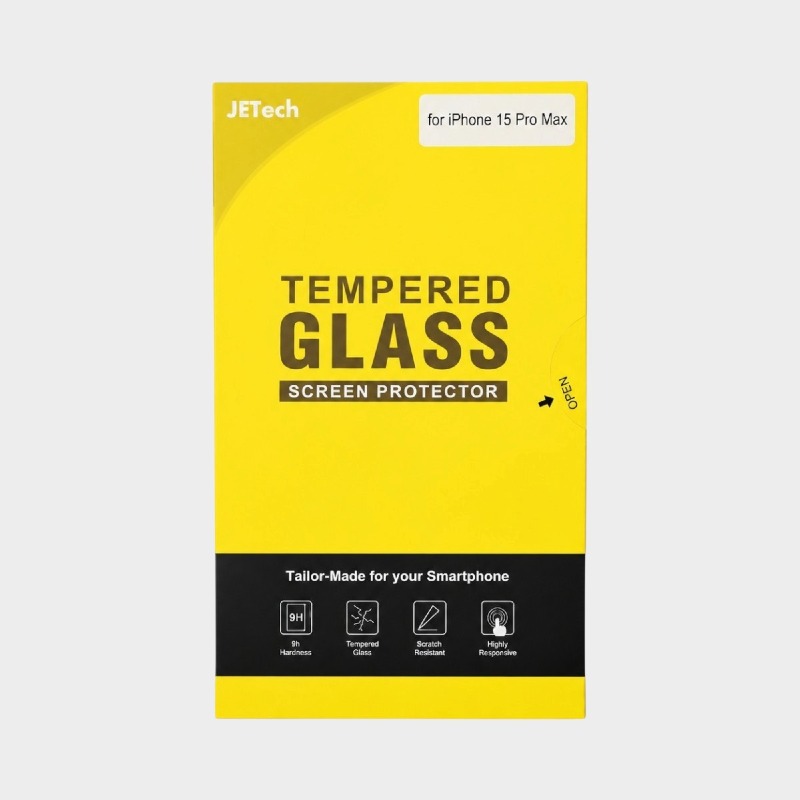 JETech Tempered Glass Screen Protector – iPhone 15 Pro Max