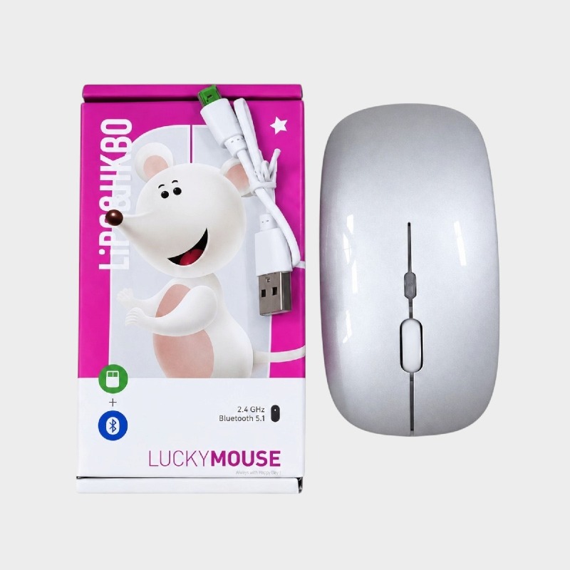 Lucky Mouse Dual Mode Wireless Mouse – Bluetooth 5.1 + 2.4GHz