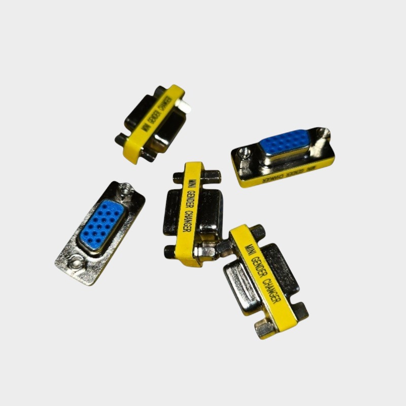  VGA Mini Gender Changer Adapters – Female to Female, Pack of 5