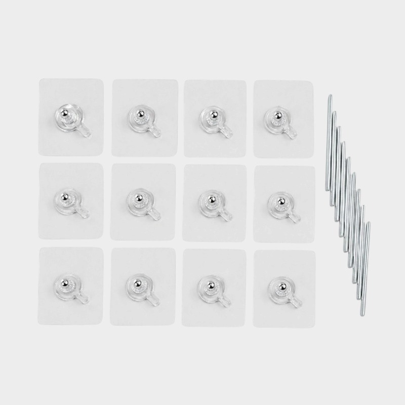 Clear Adhesive Wall Hooks – 10 Pack