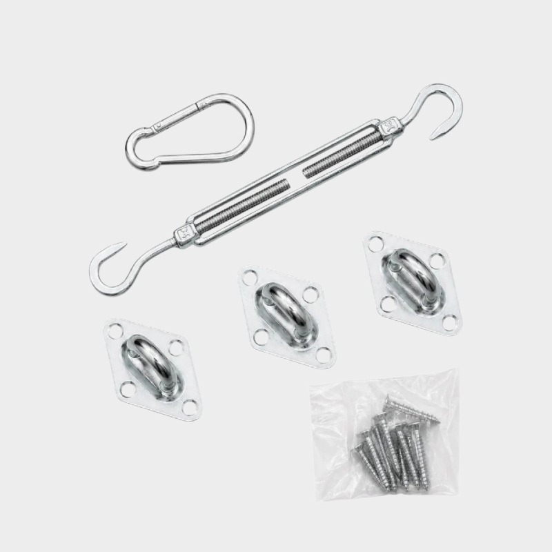 Shade Sail Fixing Kit – Stainless Steel Turnbuckle & Hooks