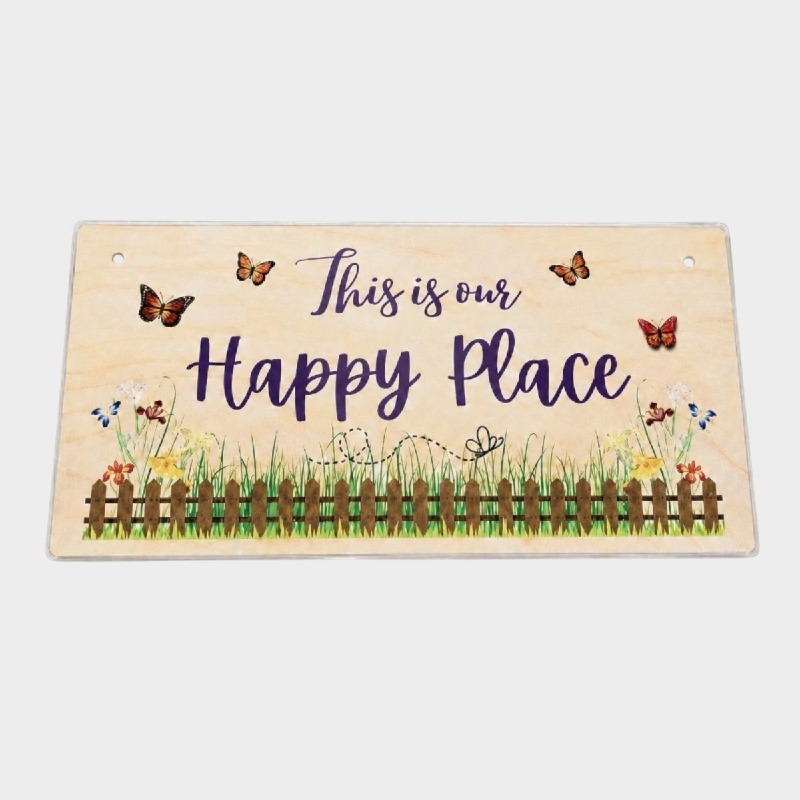 “This Is Our Happy Place” Decorative Garden Sign