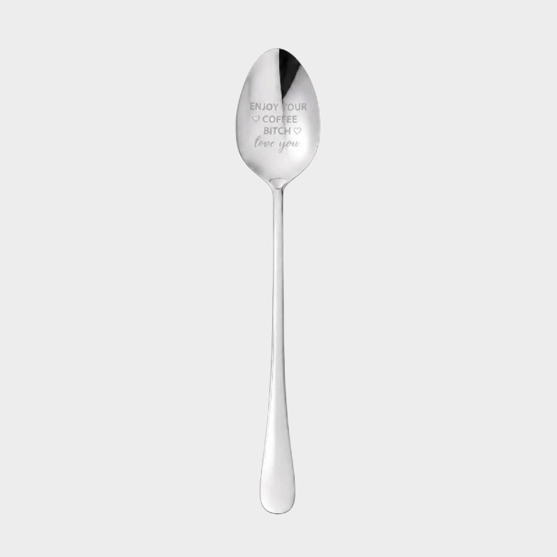 Novelty Engraved Coffee Spoon – “Enjoy Your Coffee B*tch, Love You” 