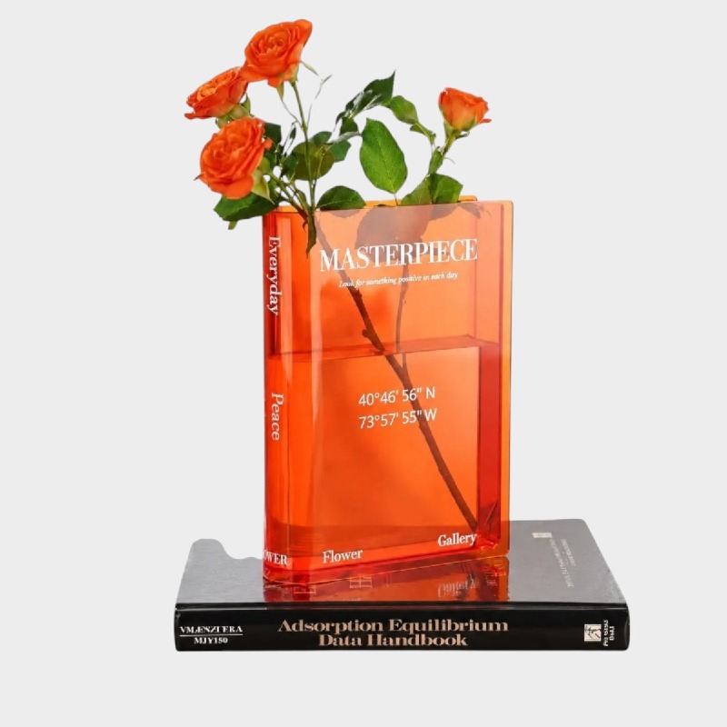 “Masterpiece” Amber Acrylic Vase