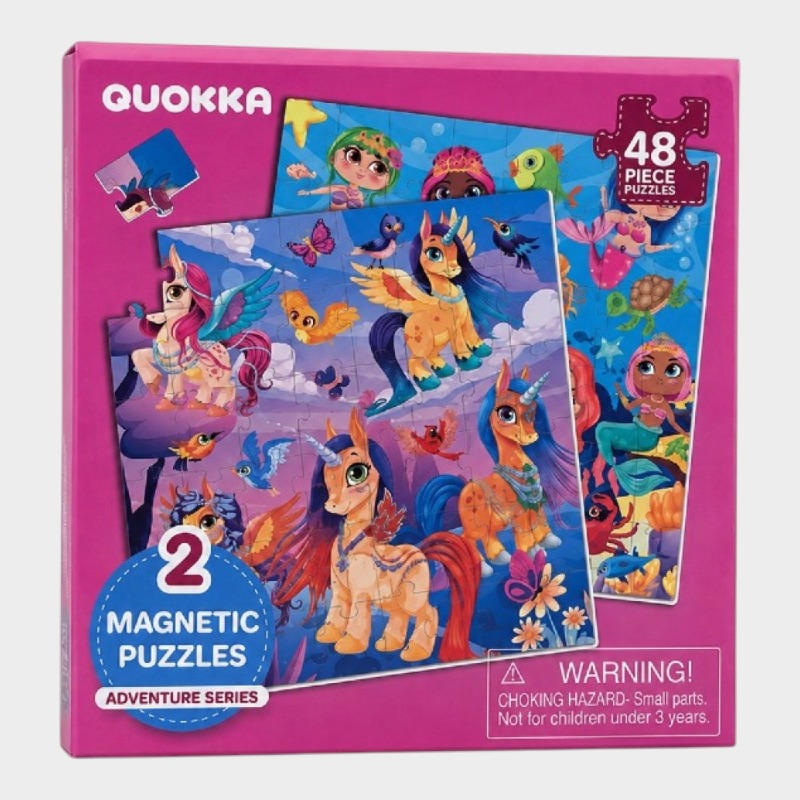 QUOKKA 2 Magnetic Puzzles – Unicorn & Mermaid Adventure