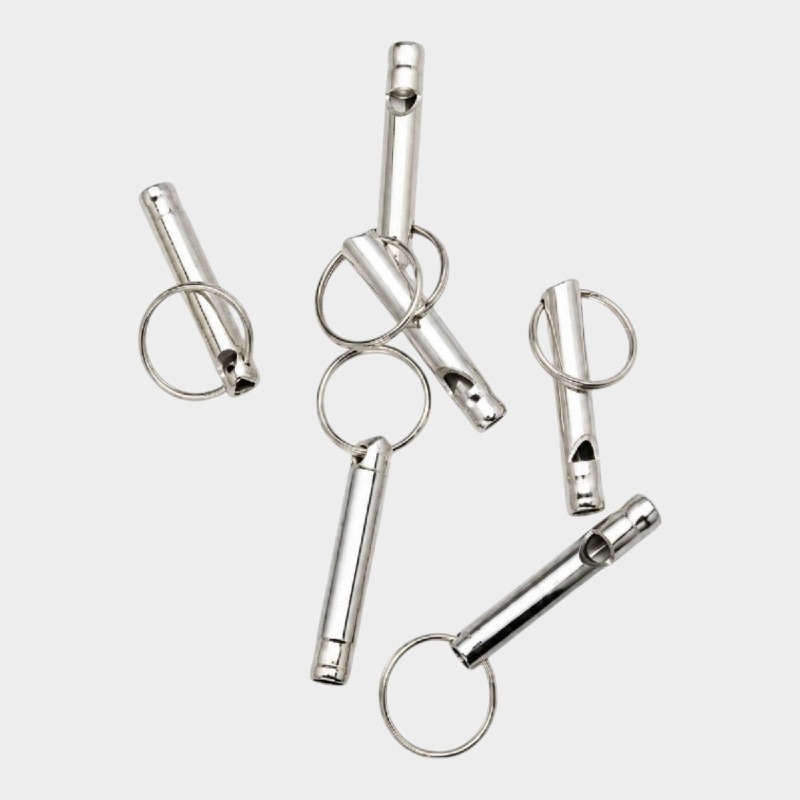 Stainless Steel Dog Training Whistle Keyrings – Pack of 11