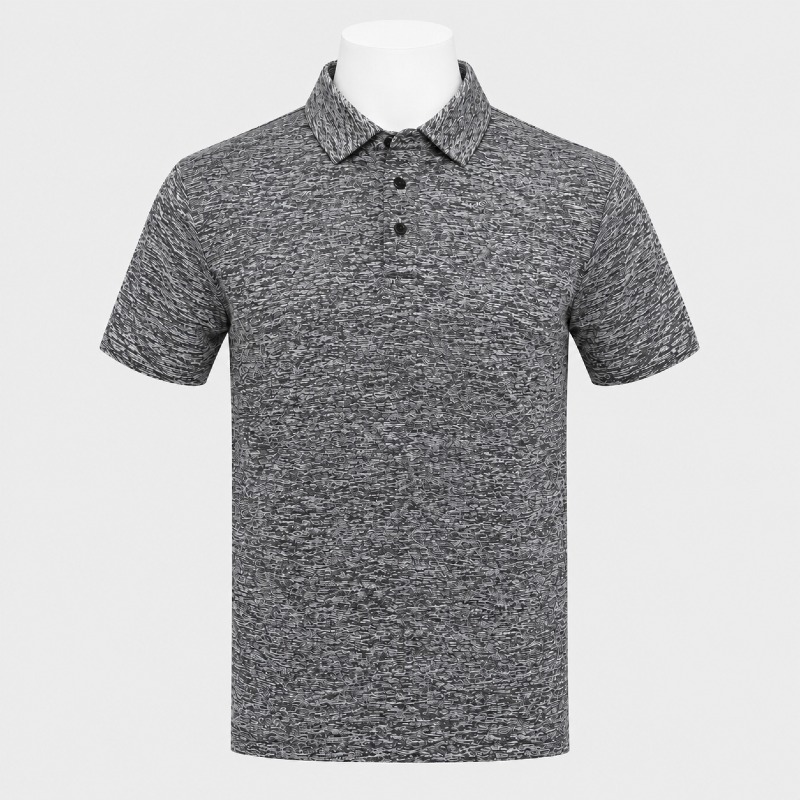 Men's Grey Patterned Polo Shirt