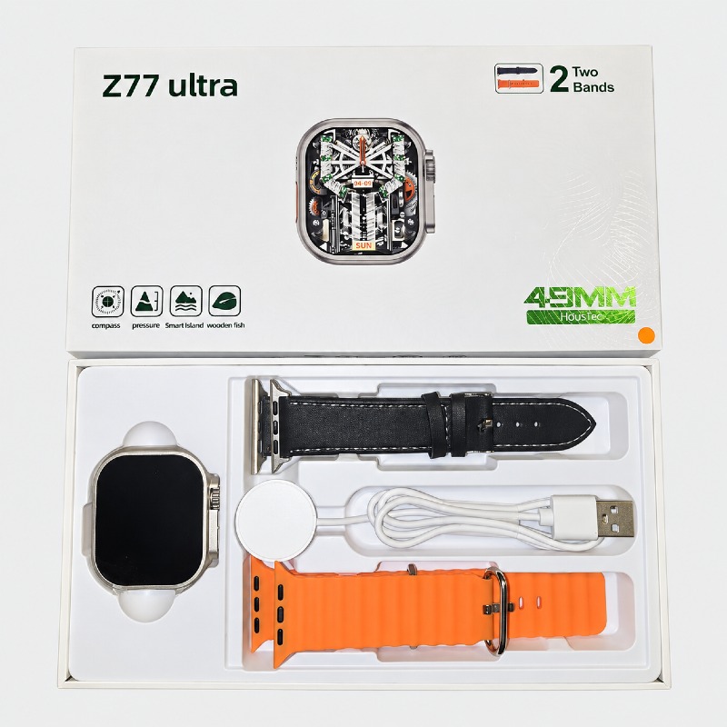 Z77 Ultra Smart Watch – Silver with 2 Straps